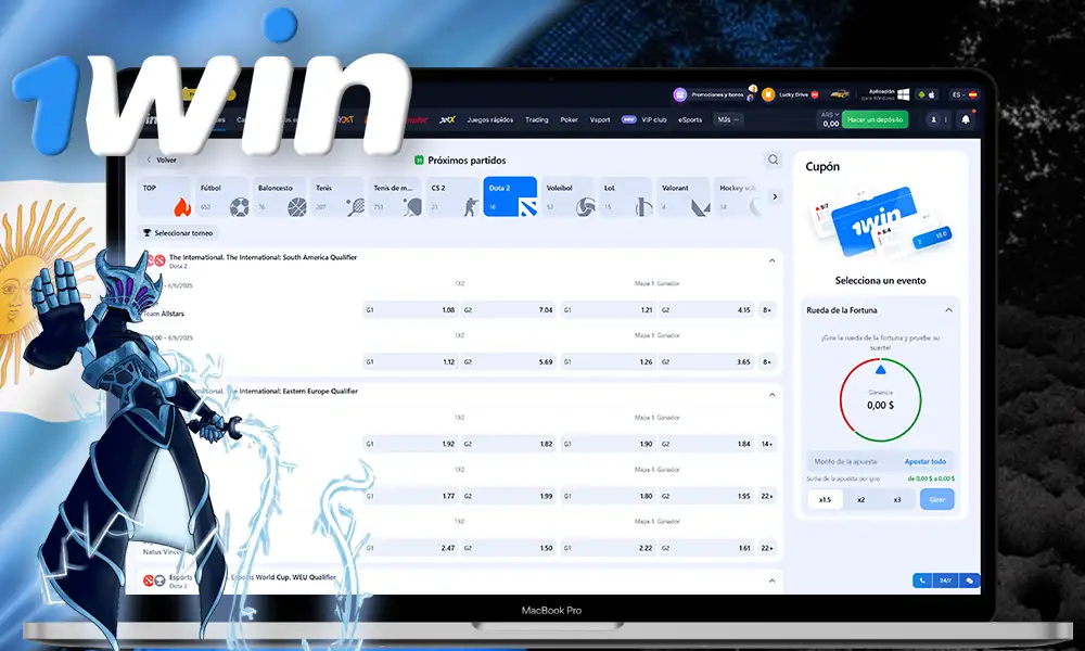 Ciberdeportes y apuestas en 1Win - todos los juegos