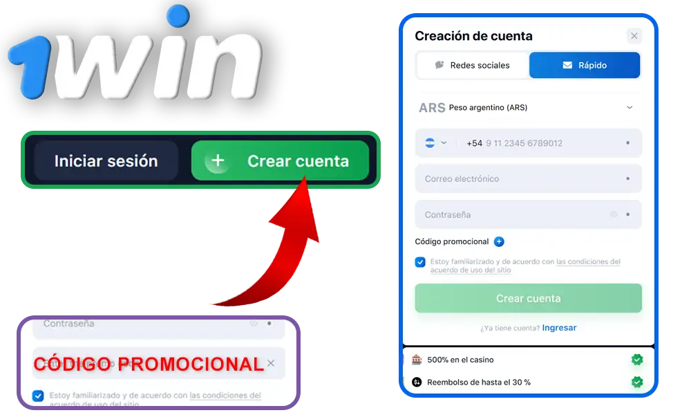 Regístrate en 1Win Argentina rápido